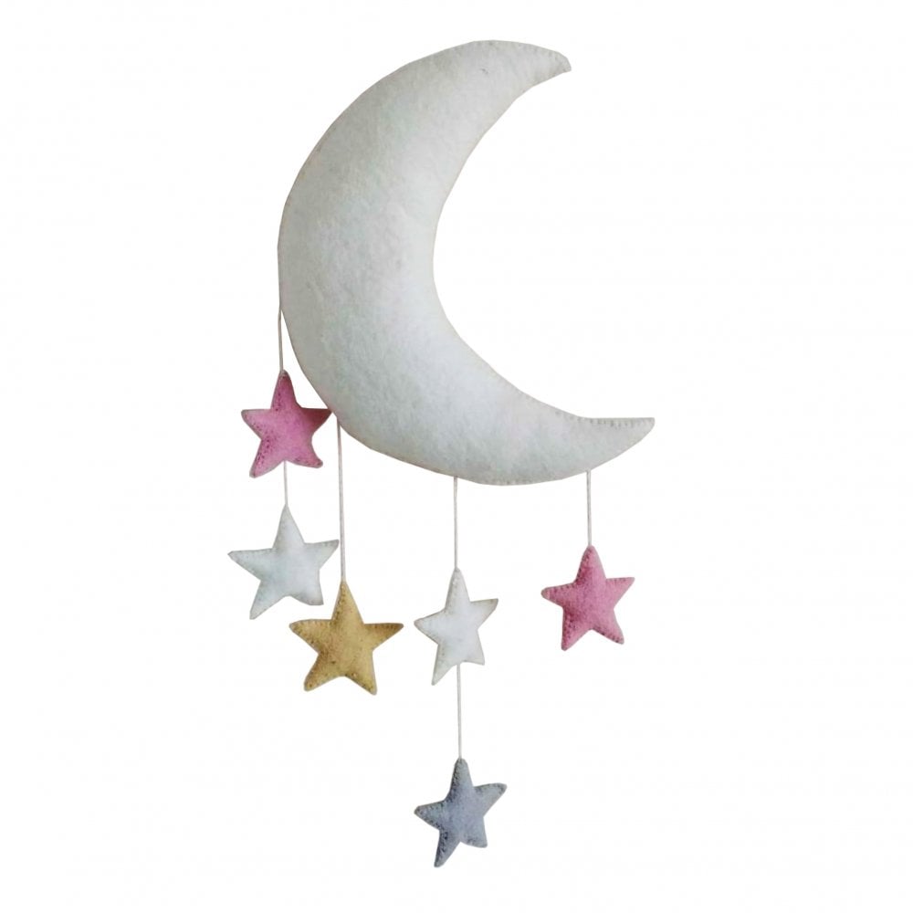 Pastel Moon and Stars Wall Decoration