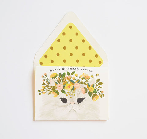 Happy Birthday Kitten Card - Little Owly