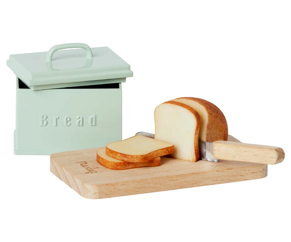 Miniature Bread Box with Utensils