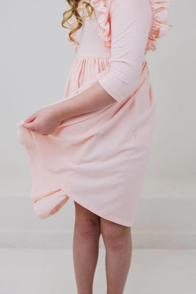 Petal Pink Ruffle Twirl Dress